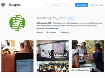Compte d'Instagram del Servei de Biblioteques