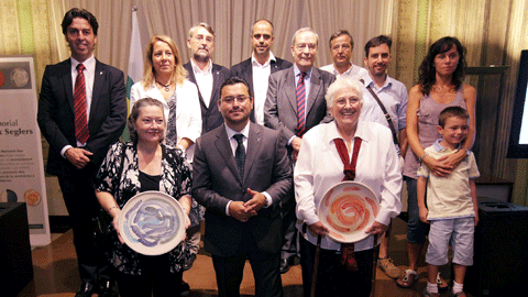 Foto de grup del lliurament del premi Memorial Àlex Seglers 2013