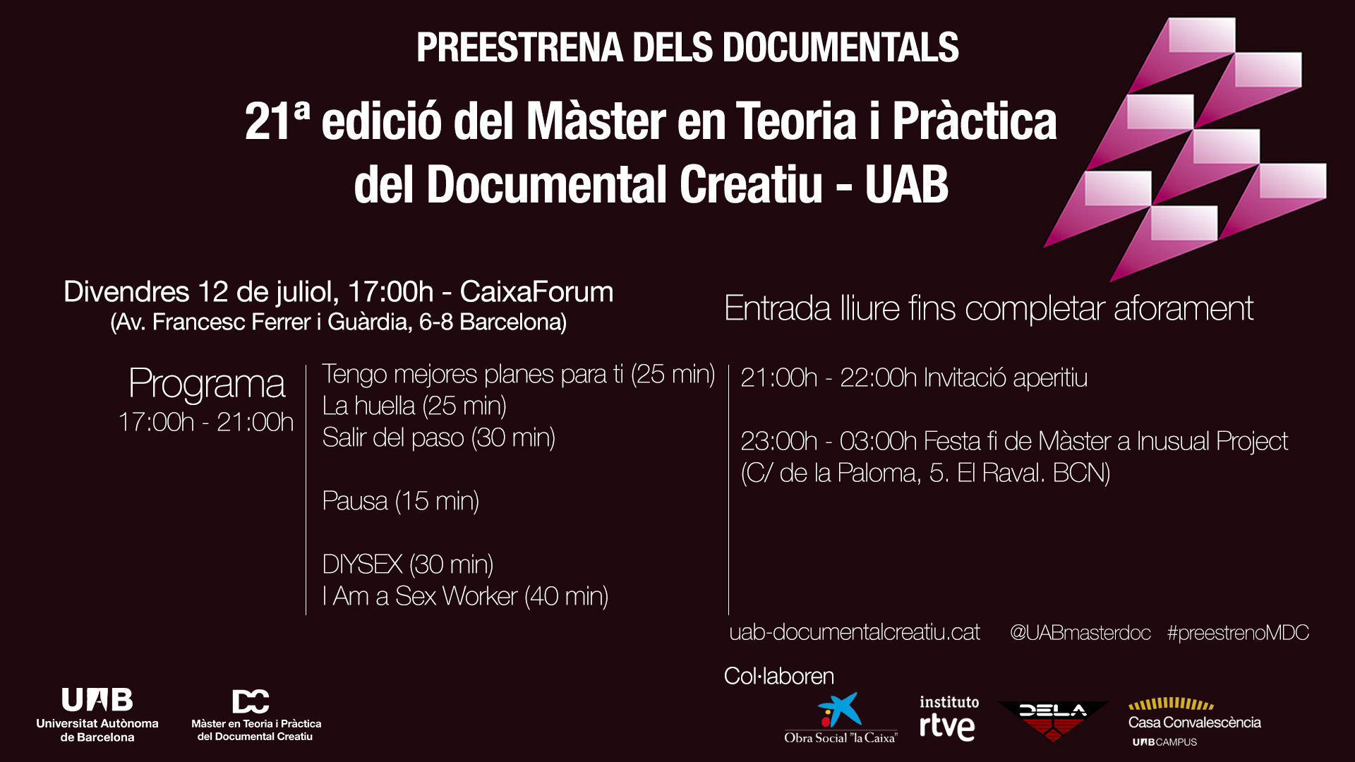 Preestrena dels documentals del Màster en Teoria i Pràctica del Documental Creatiu