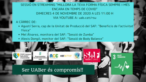 Cartell sessió en streaming sobre l'exercici físic