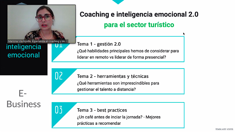 Imatge durant el webinar sobre talent i Covid