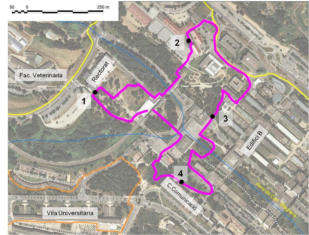 Mapa de la ruta magenta