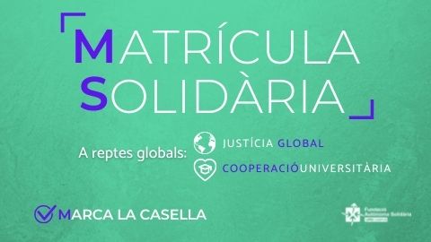 Cartell de la campanya de Matrícula Solidària