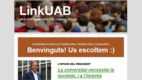 “LinkUAB”, butlletí trimestral del Consell Social