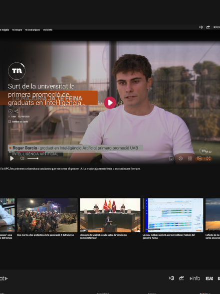Captura de pantalla de Som3Cat. Surt de la universitat la primera promoció del grau en IA