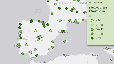 Mapa interactiu d’infraestructura verda urbana i periurbana d’Europa de l'AEMA