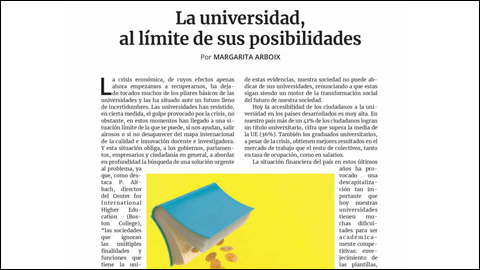 La universidad, al límite de sus posibilidades