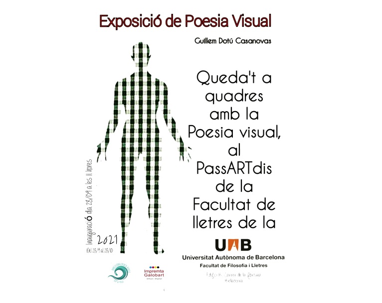 Cartell Exposició de Poesia Visual, silueta humana amb textura