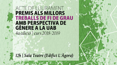 Lliurament premis TFG amb perspectiva de gènere 2019