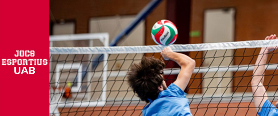 Dos jugadors jugant a vòlei als Jocs Esportius