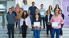 Foto de grup dels guanyadors i guanyadores del Premi CIEU-FEiE 2022 a la persona més emprenedora