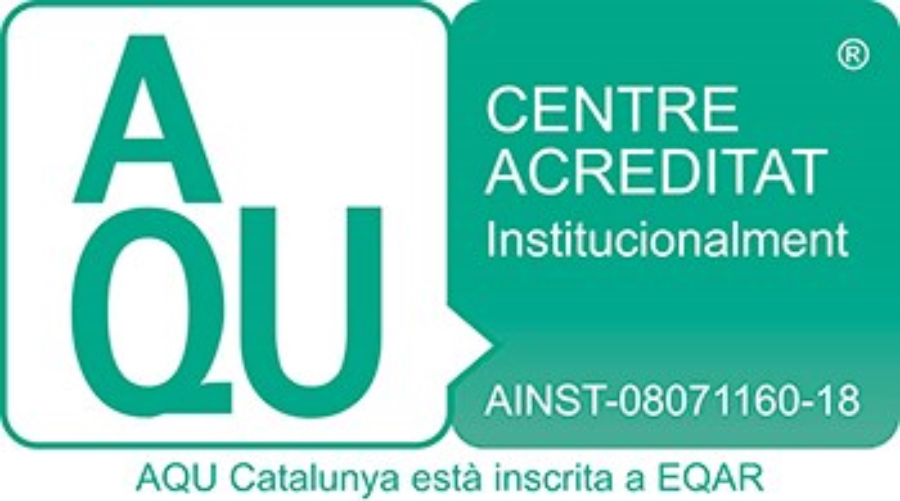 Logo de l'AQU: Qualitat i integritat universitària en l'era de la intel·ligència artificial.