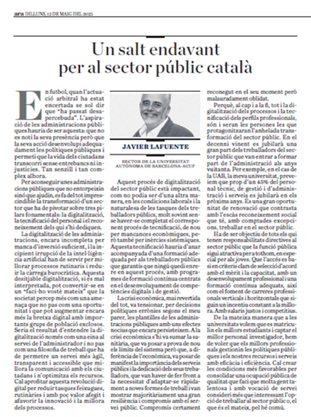 Ara: Un salt endavant per al sector públic català