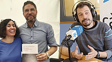 Joan Pérez Ventayol i Xavier Carmaniu presentant els seus llibres per Sant Jordi 2023