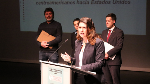 Foto de l'entrega dels premis TFG en una edició anterior