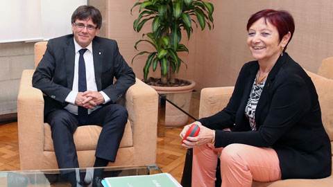 Meeting between Carles Puigdemont and Margarita Arboix
