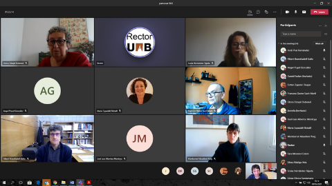 Imatge de la videotrucada de la trobada del Consell Consultiu