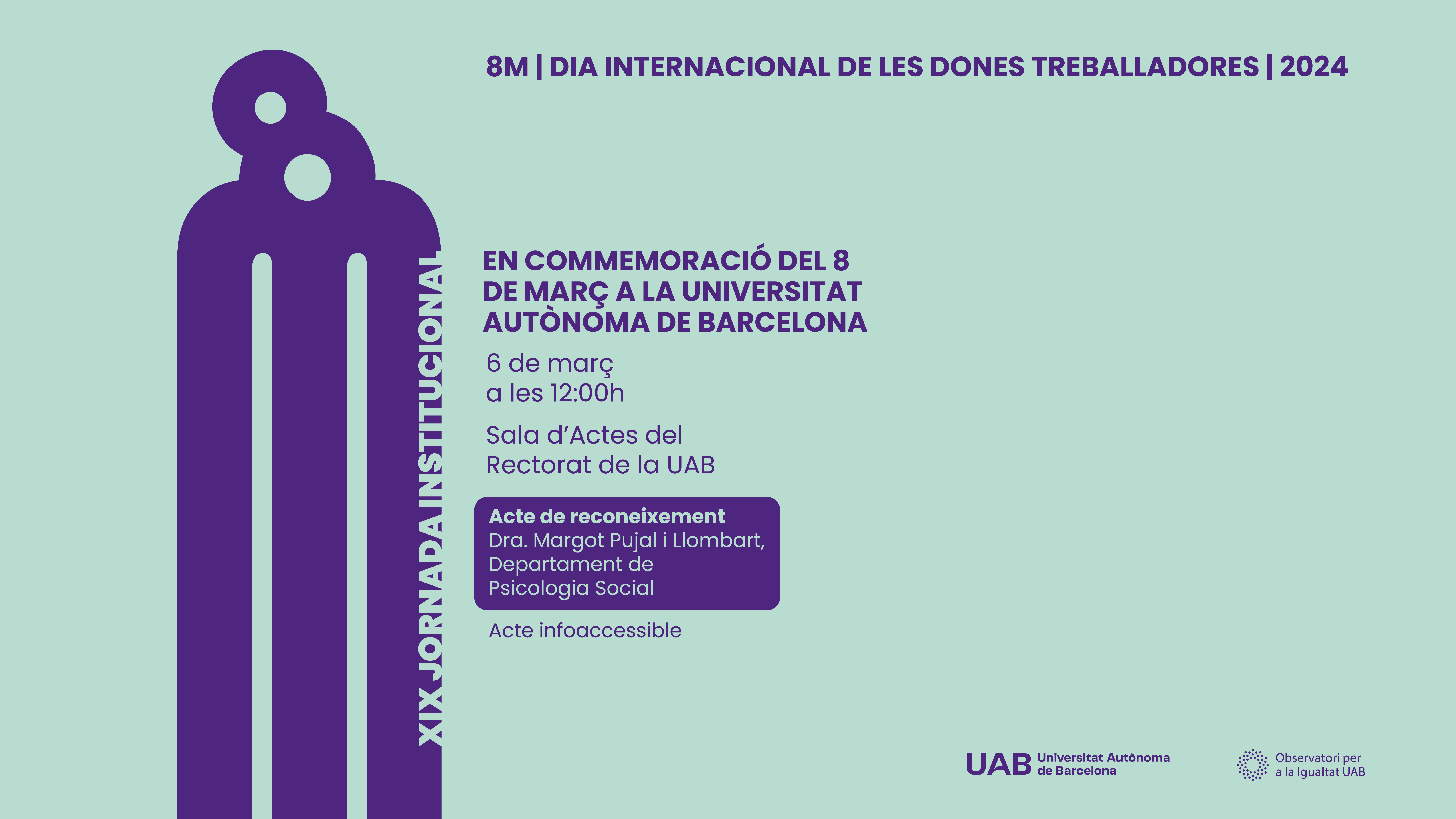 Cartell de la XIX Jornada Institucional en commemoració del 8M