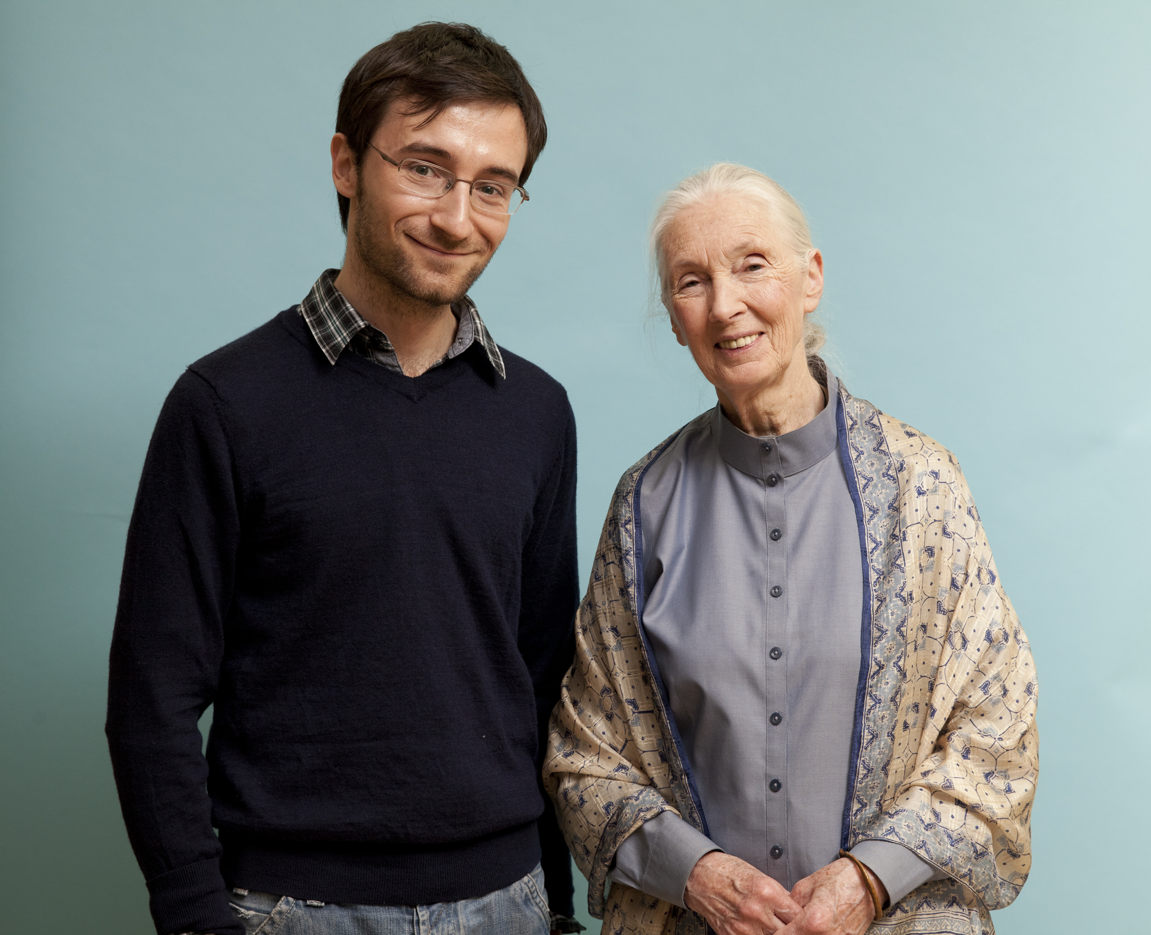 JANE GOODALL AMB ALVARO FERNANDEZ LLAMAZARES, DE L'ICTA-UAB