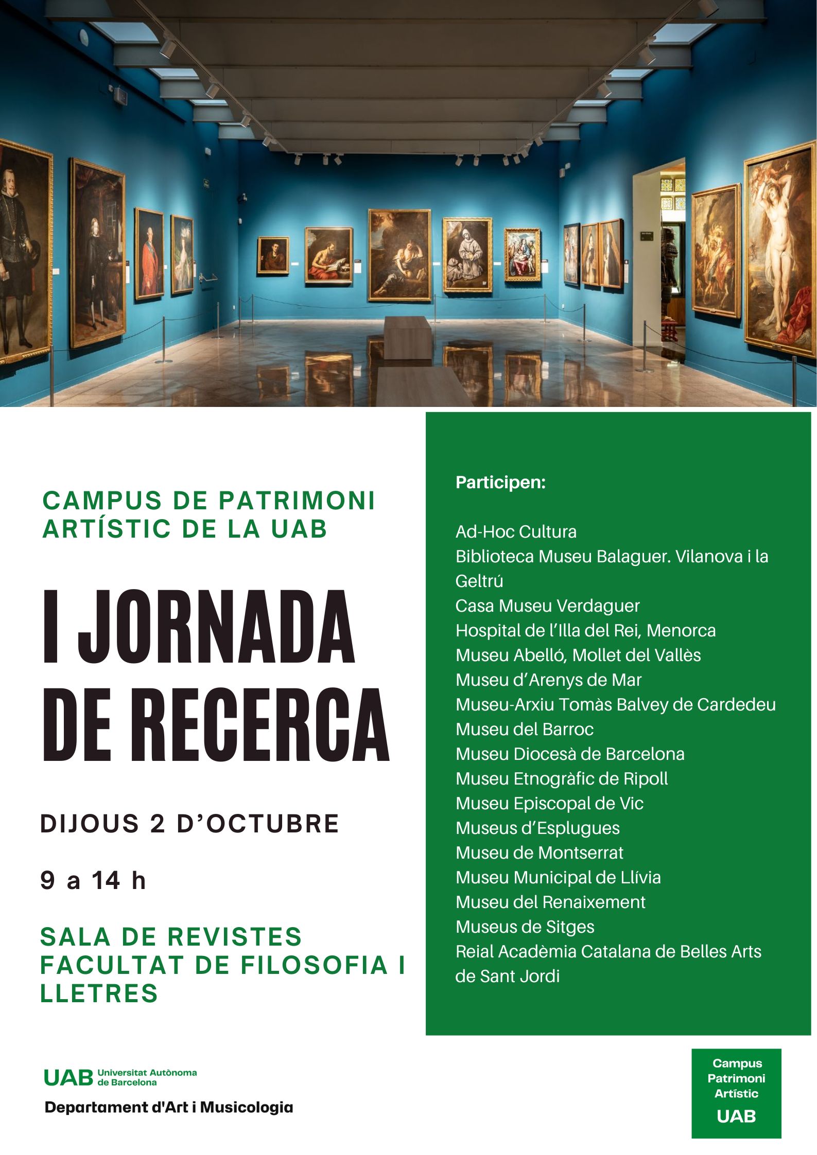 Cartell I Jornada de Recerca del Campus de Patrimoni Artístic