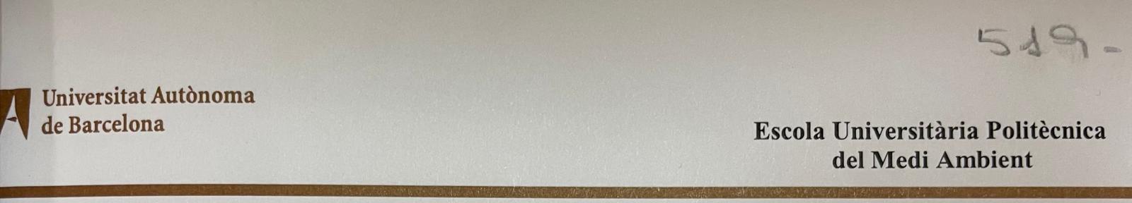 Fotografia d'un llibre d'actes de l'escola universitària politècnia de medi ambient