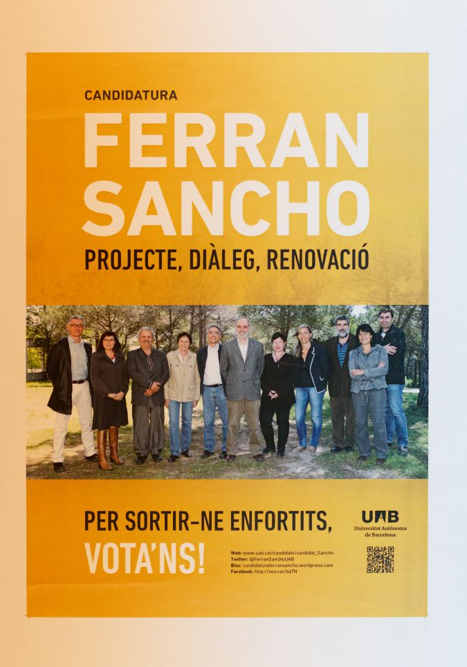 Amplia la imatge Candidatura Ferran Sancho. Projecte, diàleg, renovació. Per sortir-ne enfortits, vota'ns!