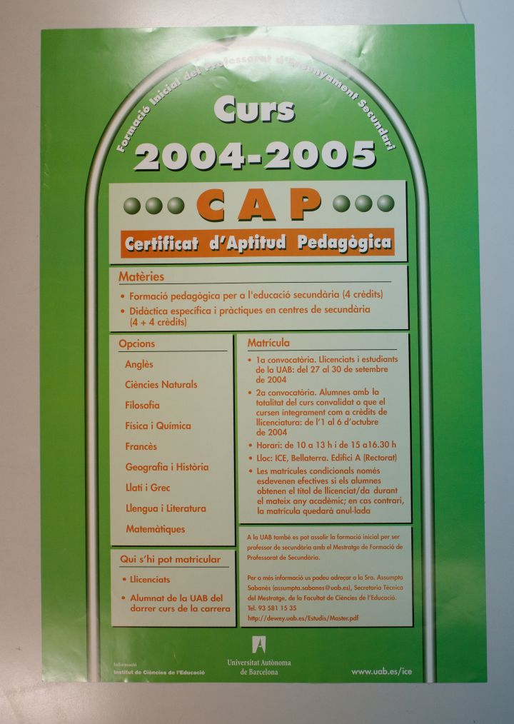 Amplia la imatge CAP, Certificat d'Aptitud Pedagògica