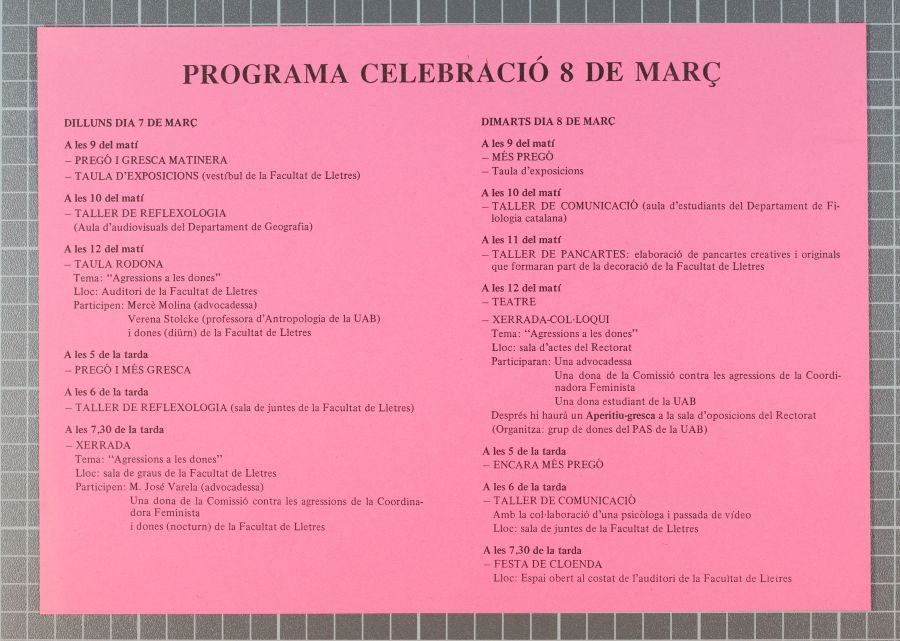 Amplia la imatge Dia Internacional de les Dones Treballadores (8 de març 1988) (darrere))