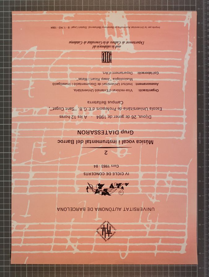 Amplia la imatge IV Cicle de Concerts curs 83/84  2 Grup Diatessaron