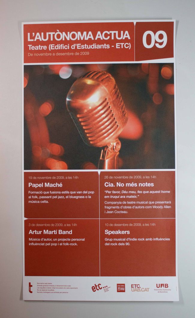 Amplia la imatge L'Autònoma Actua 09. Teatre de la UAB.Edifici d'estudiants
