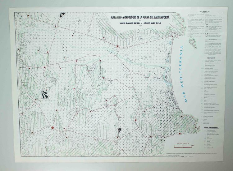 Amplia la imatge Mapa lito-morfològic de la plana del baix empordà