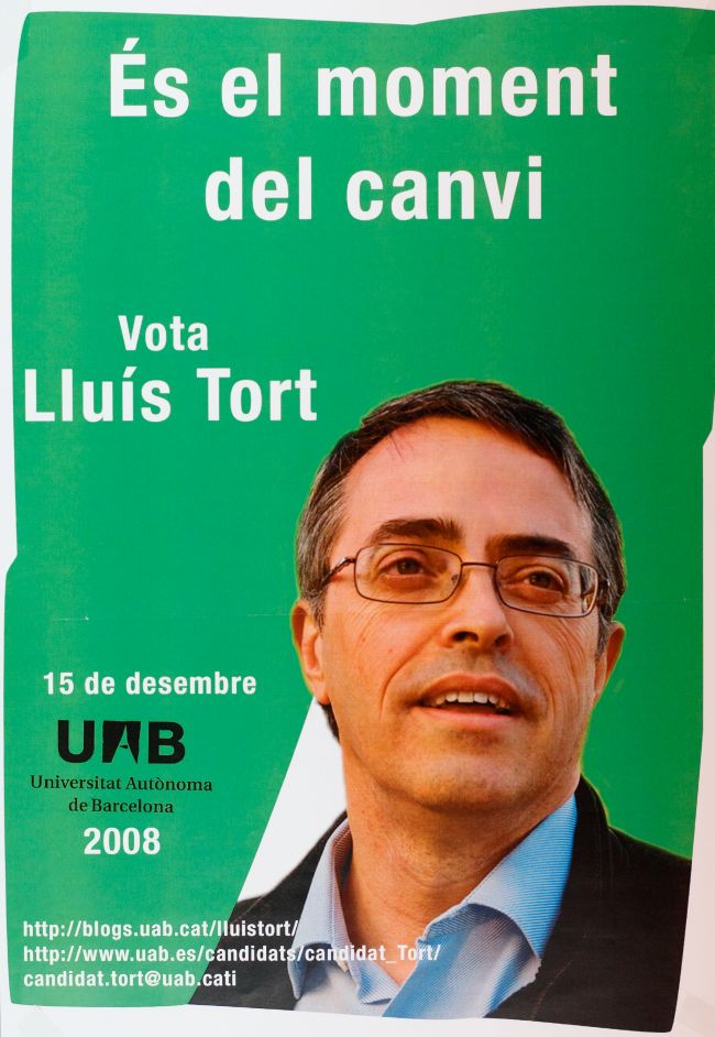 Amplia la imatge És el moment del canvi Vota Lluís Tort. Eleccions 2008