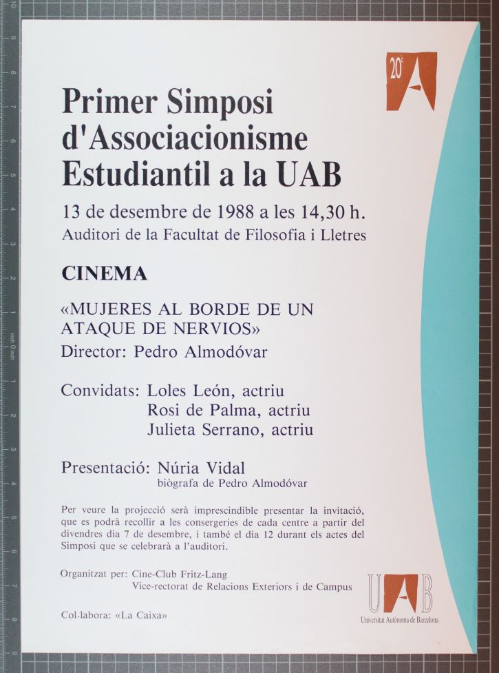 Amplia la imatge Primer simposi d'associacionisme estudiantil a la UAB
