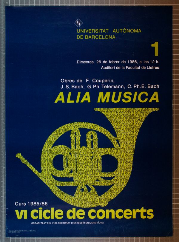 Amplia la imatge VI Cicle de Concerts curs 85/86  1 Alia Musica