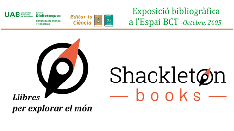 Cartell on diu Llibres per explorar el món Shackleton books