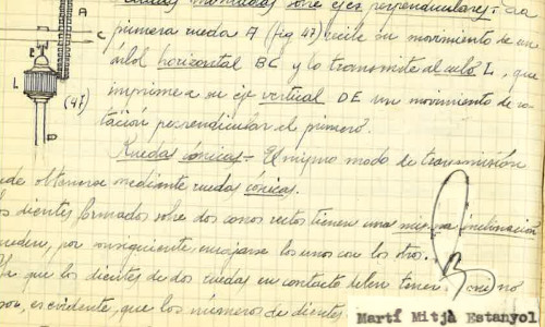 Imatge d'una pàgina manuscrita del Fons Martí Mitjà