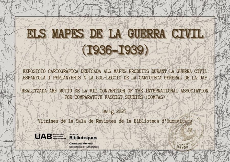 Imatge amb fons blanc de mapes,  amb el text 
