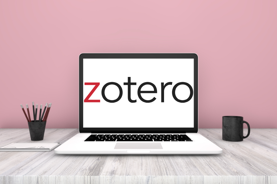 Portàtil que mostra el logotip de Zotero
