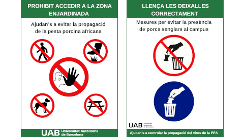 cartells prohibició accés zones enjardinades