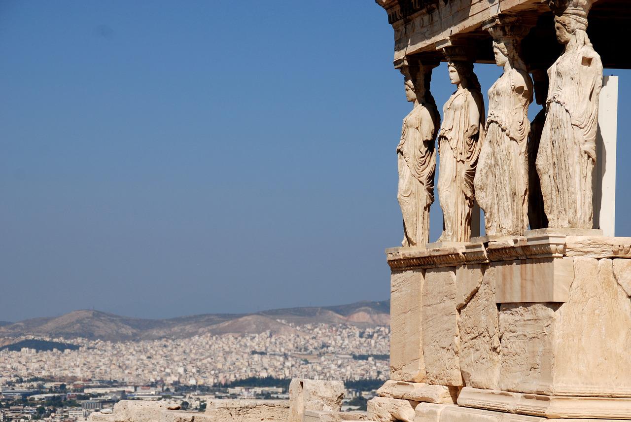 Les cariàtides a l'entrada de l'Erectèon, a Atenes.