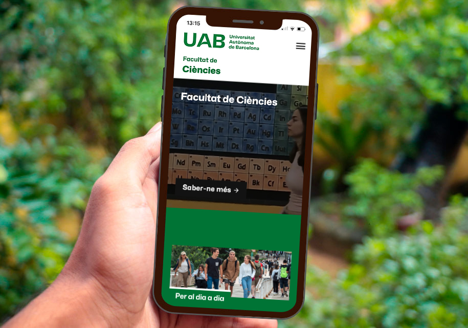 Visualització de la nova web de la Facultat de Ciències