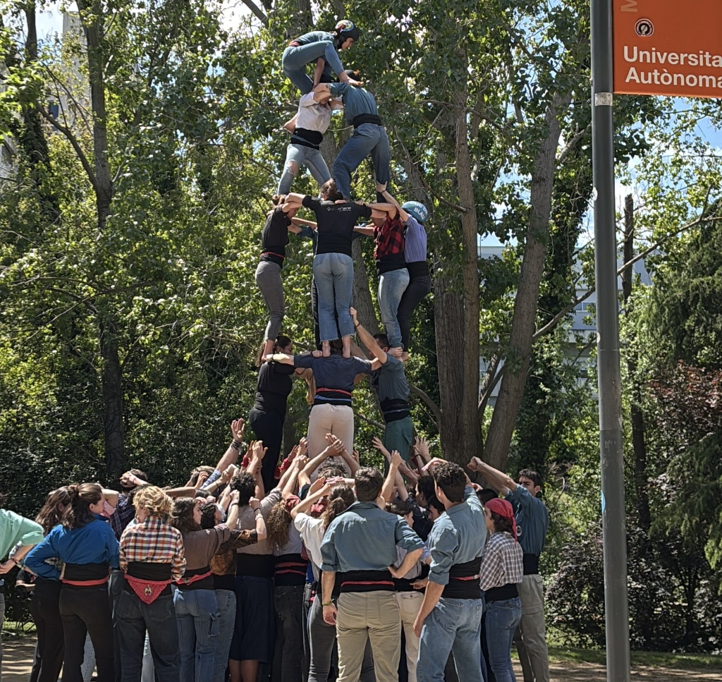 Imatge Colla Castellera aixecant castell