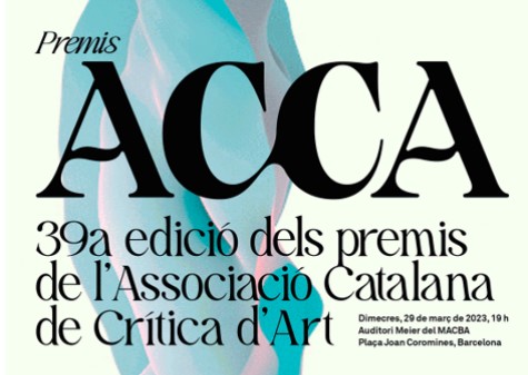  Cartell de la 39a edició dels Premis ACCA, organitzats per l’Associació Catalana de Crítica d’Art, que reconeixen les millors aportacions en l’àmbit de les arts visuals a Catalunya.