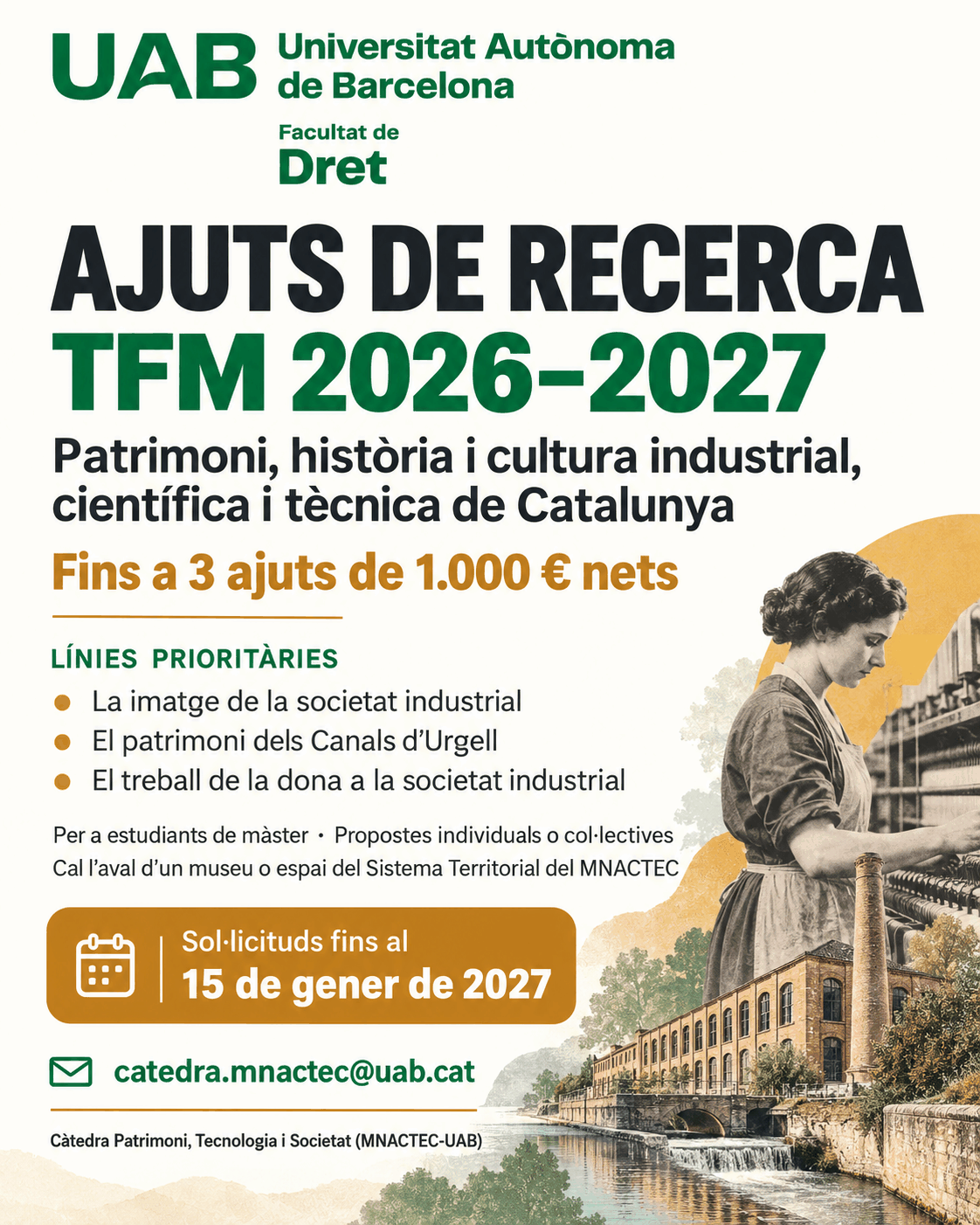 Ajuts de recerca TFM 2026-2027