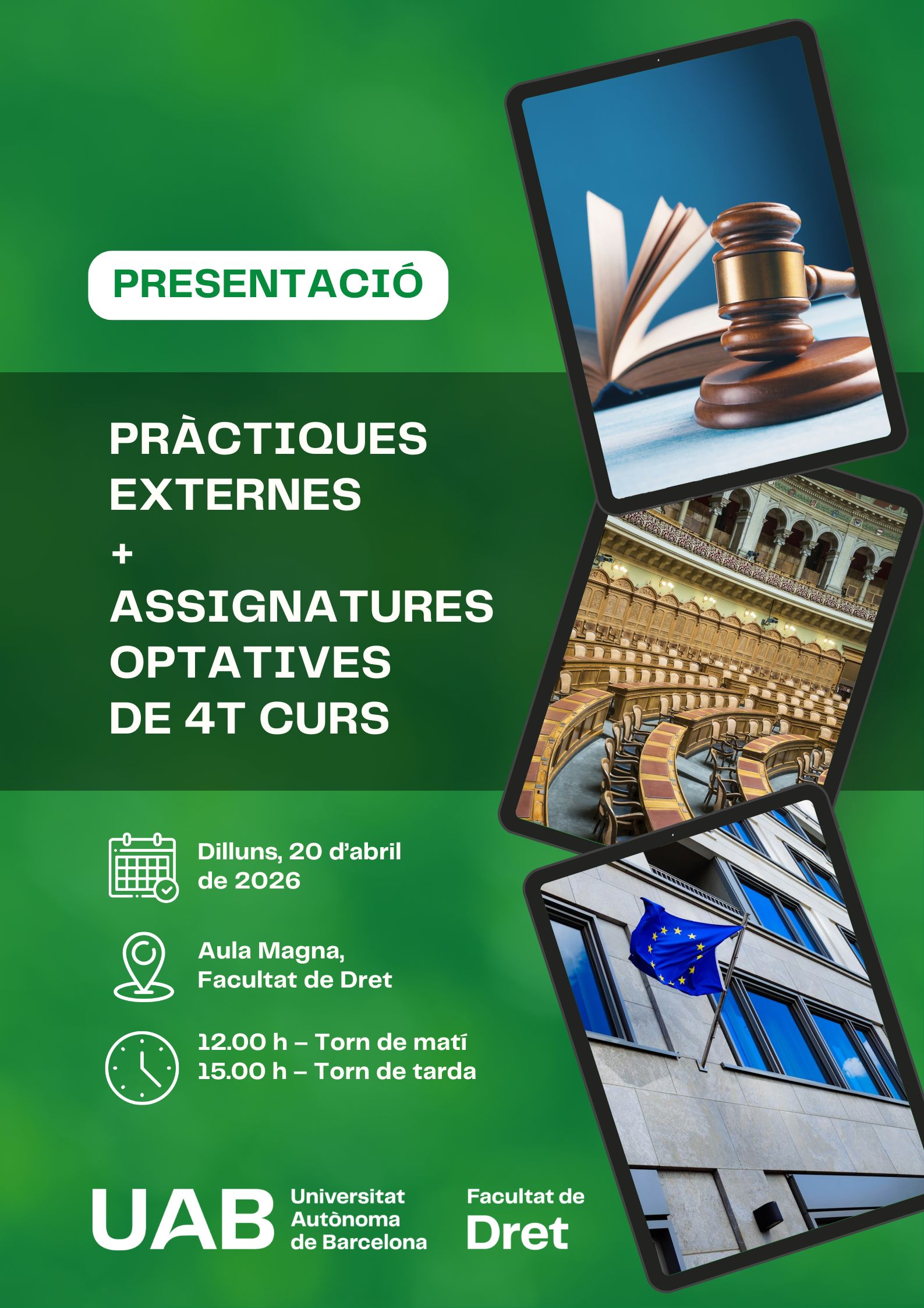 cartell promocional de les pràctiques i assignatures