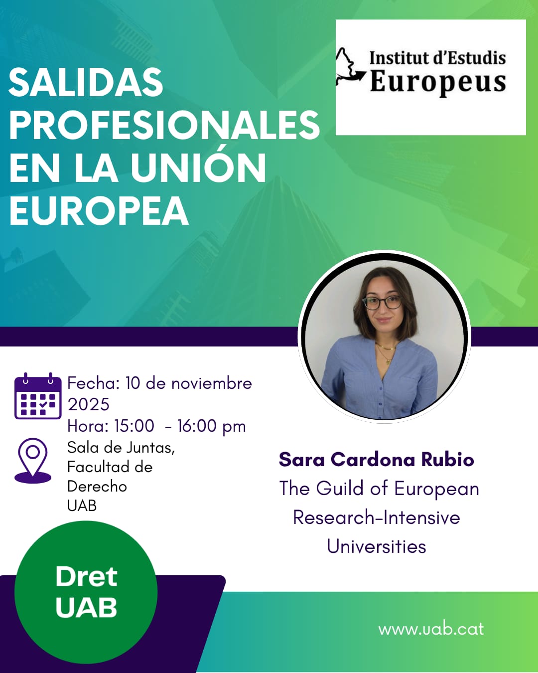 Cartell de la xarrada sobre sortides laboral a la UE