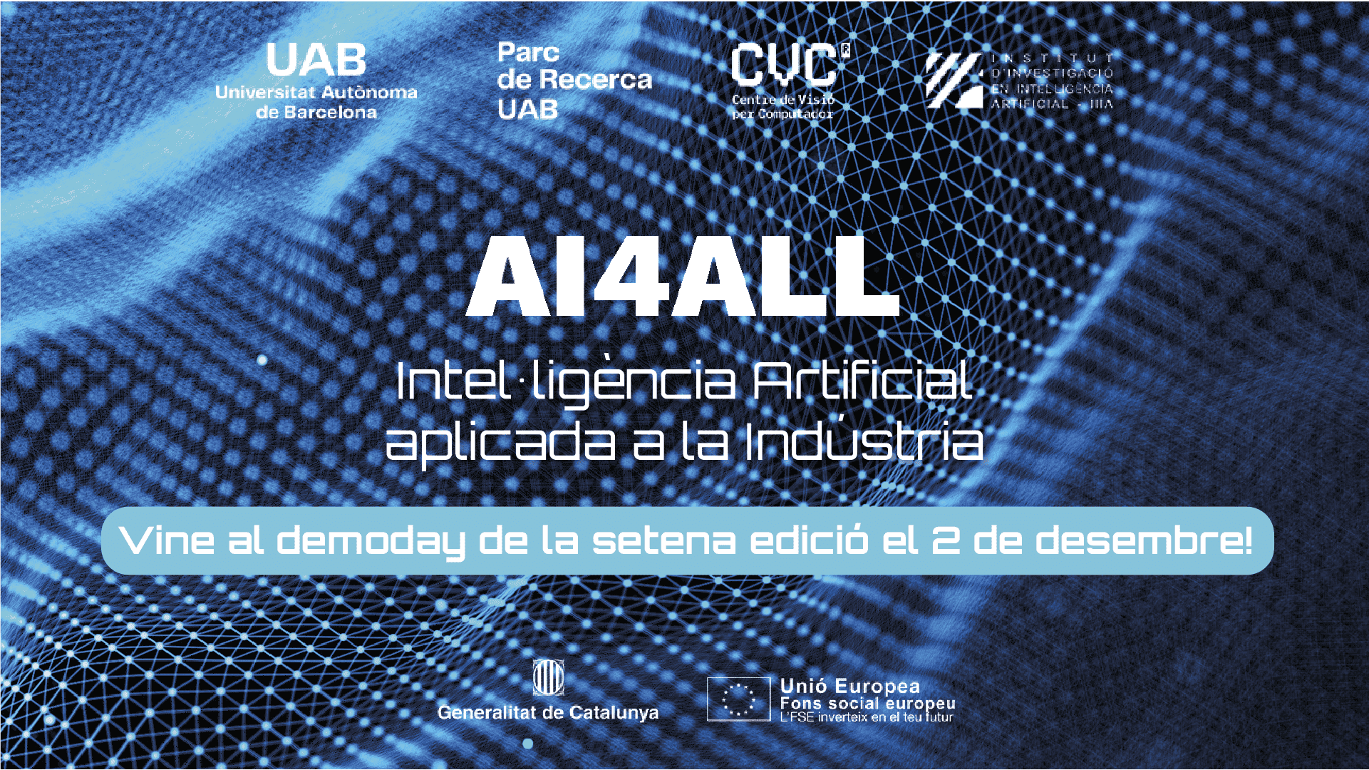 Banner del demoday de la setena edició del programa d'emprenedoria AI4ALL