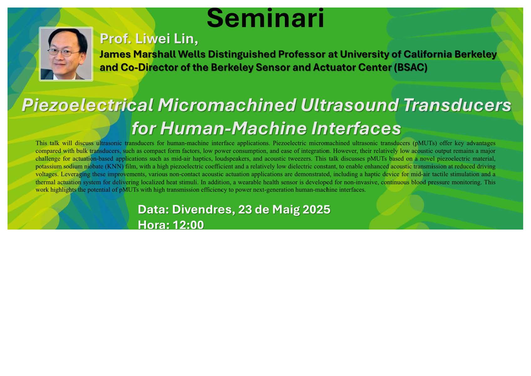 Seminari Professor Liwei Lin