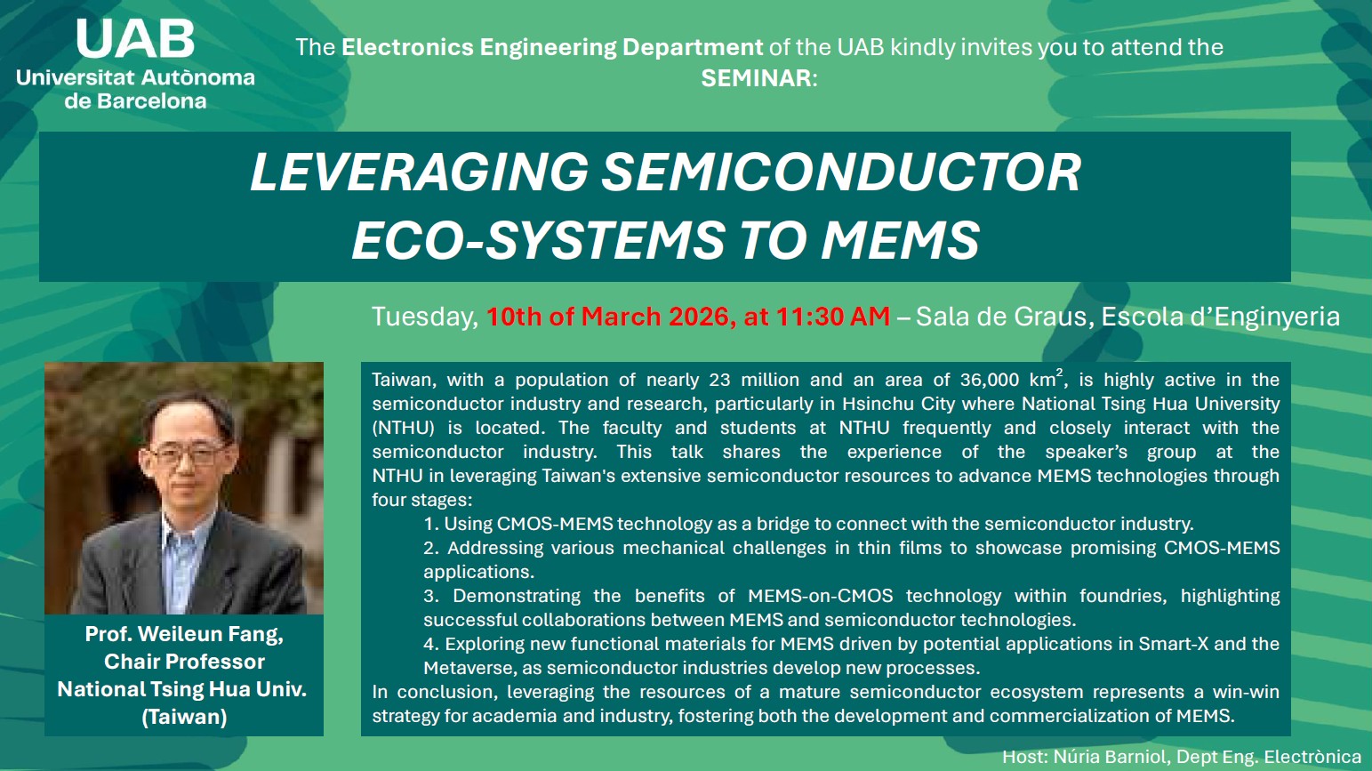 Seminari Professor Weileun Fang