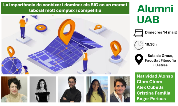 Activitat d'Alumni Geografia UAB: La importància de conèixer i dominar els SIG en un mercat laboral molt complex i competitiu